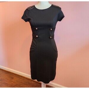 Molli and Mia Black Slip Dress Uniform Inspired Women's Size XS
